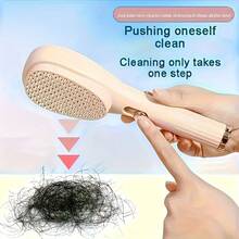 Retractable Hair Comb, Suitable For Normal Hair, With Scalp Massage Function - Detachable 360 ° °   Rotates, Scalp Massage Promotes Hair Health, Electrostatic Stretch Length Suitable For All Hair Types - Lightweight Plastic Comb Teeth - 米色 - 查看 4