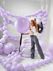 20/40pcs Purple Connecting Balloons Set, DIY Balloon Chain, Suitable For Creating Balloon Wall, Heart Arch, Tail Balloons, Applicable For Wedding, Birthday, Welcome Party, Valentine's Day, Proposal And Anniversary Party Decoration - Multicolor - View 3