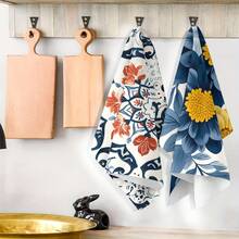 1/2/4/6/8/10/12PC Interesting Kitchen Towels And Dishcloths, Bathroom Towels, Super Absorbent Polyester,Retro Floral Designs, Featuring Elegant Floral And Bird Patterns, Decorative Gifts, Decorative Dishcloths, Quick-Drying Sponges, Soft Absorbent Dishcloths, Cleaning Supplies, Kitchenware. As Birthday Gifts, Family, Souvenir , Washable, Machine Washable, Lightweight, Breathable, Comfortable, Unique, 280gsm For Him, Her Personalized Ideal Gifts For Her, Him, Family, Boyfriend, Girlfriend, Father, Family, Mother, Lover, Daughter, Son, Grandfather, Grandmother, Friend, Classmate. Perfect Camping, Travel, Home, Daily Life, Office Decoration, Birthday, Anniversary, Valentine's Day, Thanksgiving, Christmas, Halloween, Mother's Day, Father's Day, Wedding, New Year Gifts ,Sofa,Bed,Car,Bedroom,Living Room,Office, Outdoor Camping, Practical Decorative Use - 多色2 - 查看 2