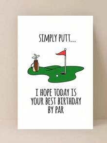1pc "May This Be Your Best Birthday Ever" Greeting Card, Suitable For Gifting To Golfers, Fathers, Uncles On Their Birthday (Includes Random Envelopes) Back To School,Back To School,School Supplies - Sets - View 2