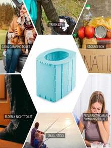 Portable Toilet, Emergency Toilet Kit - Foldable, Reusable, Includes Waste Solidifier Gel, High-Quality Outdoor Trash Bags, Compact Size For Outdoor Use, Suitable For Camping/Hiking, Car Emergency, RV Travel, And Disaster Preparedness - Multicolor - View 2