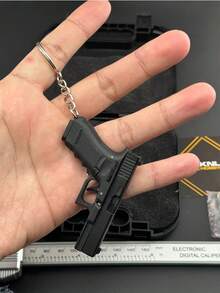 KNL HOBBY Pistol Model G Type 17 Black Scale Alloy Model Keychain 1/3 Scale + Collectible Storage Suitcase+Holster Model Keychain Collectible Verison Can Not Shoot - Black - View 4