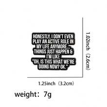 “你知道你已经成年了”语录珐琅徽章，趣味短语，X世代胸针翻领别针徽章，可别在背包、服装配饰、时尚珠宝上，是送给朋友的绝佳礼物。 - 黑色 - 查看 18