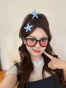 4个海星发夹，可爱爪夹，度假风侧刘海夹 - 彩色 - 查看 5