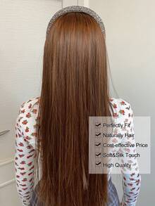 26-Inch Long Straight Wig, Removable Headband Wig, Synthetic Fiber Wig, Half Wig - Multicolor - View 6