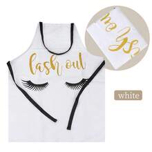 MyAoKuE-Up 1Pc Eyelash Pattern Apron, Hand-Sewn Artificial Eyelashes Professional Apron, Eyelash And Nails Beautification Apron, Anti-Stain Kitchen Apron, Eyelash Extension Tools - Multicolor - View 8