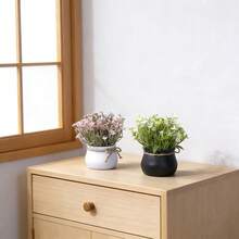 1pc/2pcs Spring Mini Artificial Plant Potted, Home Decor Fake Flowers, Decoration For Dining Table/Desk/Vanity - MultiWarna - View 8