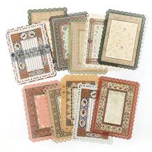 10pcs/Pack Vintage Hollow Lace Borders, Scrapbooking Supplies, Aged Yellow Material Paper, Floral, Lunar Phase, Butterfly, Light Retro, Diary, Journal Decoration, DIY Background, Stationery, Office Supplies - Rectangle - View 17