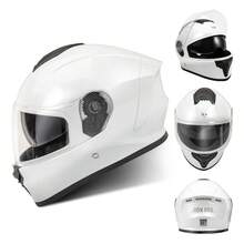 Casco Motocicleta Integral Con Visera Doble Certificado Dot - Blanco - Ver 1