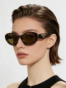 Prada Black Frame Women's Sunglasses, UV Protection, Summer Beach Style - Black - View 1
