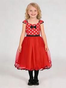 Girls Light Up Princess Costume, Toddler Kids Dress Up Costume, Syncs With Music, App-Control, For Halloween, Christmas And Birthday Dress With Headband - 紅色 - 查看 6