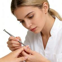 1pc Dual-Head Stainless Steel Nail Clipper & Cuticle Remover Tool With Non-Slip Handle - Multicolor - View 2