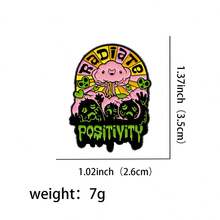 动物猫熊语录珐琅徽章卡通骷髅胸针翻领别针徽章背包服装配饰时尚珠宝礼品 - 黑色 - 查看 17