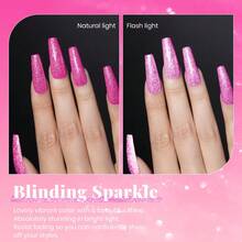 Beetles White Gel Nail Polish -1PC 15ml White Spring Colors Gel Polish - Hot Pink Glitter - View 2