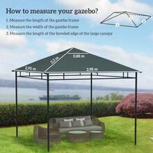 Pavillondach 3x3m Ersatzdach Für Pavillonabdeckung, Sonnenschutz Aus Polyester, Dunkelgrau Für Garten & Terrasse - Dark Grey - View 4