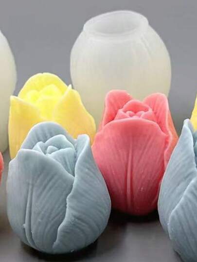 Silikonform för doftljus av tulpanblomma, gipsform för heminredning/presentfigur, handgjord gjutform för epoxiharts, konstdekorativ lergipsform