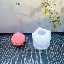 1个3D足球、篮球、橄榄球、排球、棒球造型蜡烛模具，硅胶蜡烛制作模具 - 白色 - 查看 9