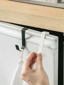 5pcs Metal Hooks, Simple Over-The-Door Hooks, Desk Drawer Shelf Cabinet Door Hanging Hooks, Rotatable And Compatible With Doors And Cabinet Doors. Cabinet Door Back Hanging Rack Without Drilling. Home & Living Supplies, Convenient And Practical, Storage & Organization Products, Convenient And Practical - Multicolor - View 5