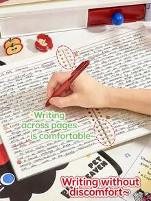 Loose-Leaf Notebook, Student Use, Notepad, Lined Inner Pages, Cartoon Apple And Cat Design, Detachable Pages, Perfect For Back-To-School Season. - Multicolor - View 5