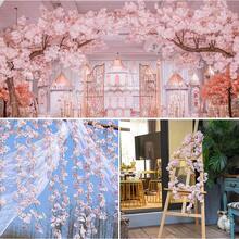 Blossom Garland Fake Cherry Flower Vines 2 Pcs Artificial Flower Garland Silk Hanging Floral Garland For Wedding Party Arch Office Pink Room Decor Japanese Kawaii Home Decoration - 2Pack - 查看 6