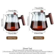 17oz/25oz Borosilicate Glass Coffee/Tea Pot With Wooden Handle, Removable Infuser, Stovetop - Multicolor - View 3
