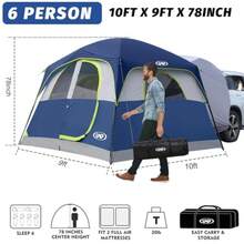 SUV Tent For Camping 6-Person SUV Tailgate Tent - Easy Set Up With Rainfly 10'x9'x78in H - 海軍藍 - 查看 3