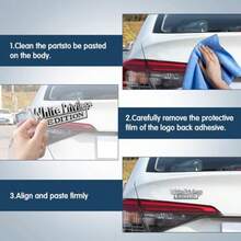 White Priviledge Edition Emblem Car Exterior Emblems Badge 3D Sticker Decal For All Vehicles Premium 3D Letter Fender Badge Decal With Durable Adhesive Enhances Vehicle Aesthetic And Personalization For Automotive Enthusiasts - Bạc đen - Xem 5