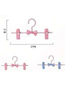 迷你防滑衣架，可调节弹力防皱裤架，家用防滑晾衣架。收纳整理，家居生活，方便实用。 - 粉色 - 查看 10