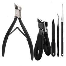 1/3/5pcs Stainless Steel Elbow Nail Clipper Non-Slip Rubber And Plastic Handle Nail Clipper Large Opening Single Clipper Set - B-Black - View 11