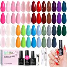 Beetles Spring Gel Polish Set - Fingertip Palette, 32 Colors Valentines Polish Set With Base Top Coat - 25 Màu Sắc Bốn Lần Duyên Dáng - Xem 1