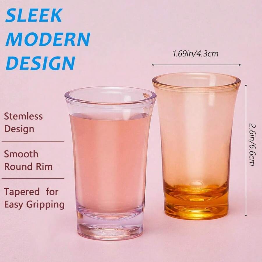 12/8/4PCS Transparent Acrylic Colorful Liquor Glass Set Including Purple, Yellow, Blue, Clear - 1oz Whiskey & Tequila Shot Glasses, Shatterproof Reusable Thick Bottom Shot Glasses, Suitable For Vodka, Liquor, Cocktails, Even Espresso, Party, Wedding, Birthday, Housewarming, Retirement, Anniversary, Carnival, Holiday Events - View 1