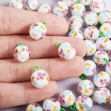 1pc/4pcs Cute & Fashionable Glass Vegetable & Fruit 3D Pendant Charms, Strawberry, Pineapple, Grape, Suitable For Necklace, Earrings, DIY Jewelry Making - Picture - View 40