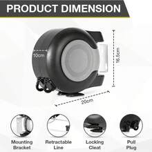 30m Retractable Clothes Reel Double Washing Line Wall Mounted Outdoor Drying Hot - A - View 9