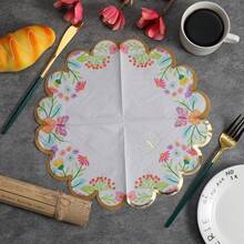 20 pezzi/40 pezzi/60 pezzi, Tovaglioli di carta con fiori e farfalle, tovaglioli monouso a 2 veli con bordo dorato zigrinato, design colorato con fiori selvatici e farfalle, forniture per feste di primavera per matrimoni, baby shower, addio al nubilato, compleanni, tea festa in giardino - Visualizzare 4