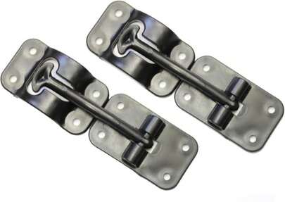 H. Bowes Paquete de 2: Sujetador de puerta tipo T para caravana de 3-1/2" para soporte de pestillo de remolque de caravana, carga negra