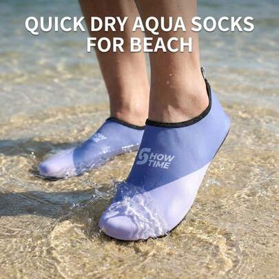 Giày đi nước in họa tiết xanh tím cá nhân hóa, vớ đi nước nhanh khô, thoáng khí, thích hợp cho leo núi, yoga, thể thao ngoài trời, bãi biển, có thể gấp gọn và thoải mái.