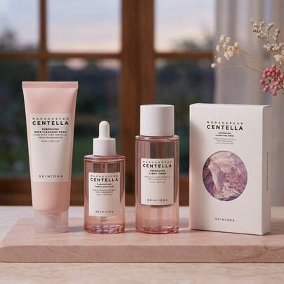 SKIN1004 Madagascar Centella Poremizing Facial Routine – Cleanser, Toner, Ampoule And Masks – Anti-Pore Treatment