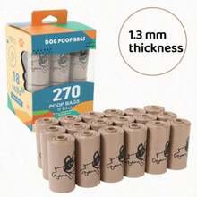 90pcs/120pcs/150pcs/270pcs Dog Waste Bags, 6/8/10/18 Rolls Per Box, 1.3 Inch Thick Smooth Dog Poop Bags, Leak-Proof, Odor-Proof, Thickened Design, Coffee Scented, Suitable For Outdoor Dog Walking, Litter Box And Home Cleaning - View 11