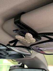 Clip de gafas de sol de coche de lujo de verano nuevo con mariposa de arcilla de diamante completo de alta calidad INS Original - A - Ver 4