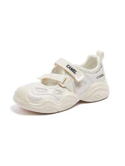CAMEL CROWN Giày sandal thể thao đế cao mùa xuân cho nữ, giày Mary Jane thể thao cho nữ, giày búp bê thời trang.