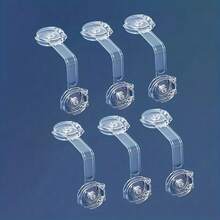 6pcs Transparent Cabinet Door Locks, Child Safety Locks Suitable For Refrigerator, Wardrobe, Drawers, No Tools Installation, Pinch-Proof Transparent Protection System, Home Baby Safety Drawer Locks - White - View 9