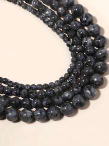 1 hebra de cuentas de piedras preciosas de labradorita negra natural con destellos para hacer joyas, cuentas sueltas de 4 6 8 10mm - Negro - Ver 8