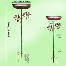 1pc Outdoor Garden Bird Bath Tub, Heavy Duty Metal Frame, No Batteries Required, All-Weather Weatherproof Design, Suitable For Hummingbirds And Birds, Vintage Patio Decoration, Comes With Feeding Station - Easy To Install, Suitable For Patios And Gardens. - 多色 - 查看 9