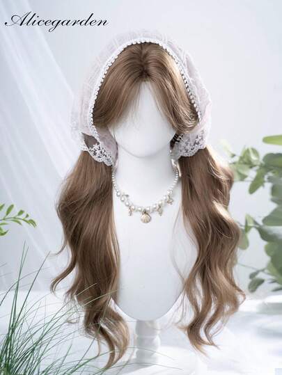 alicegarden 30-Inch Long Synthetic Wig Featuring A Natural Wavy Style In A Stunning Brown. Designed With Bangs , It Is Crafted From Heat-Resistant Fiber To Ensure Durability. This False Hairpiece Is Perfect For Daily Use, Offering A Natural And Realistic Appearance That Mimics Real Human Hair (Excluding Accessories)