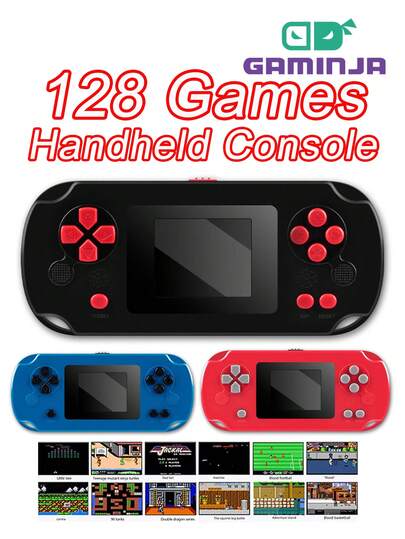  Consola de juegos portátil GAMINJA GC31 de 8 bits, 128 juegos clásicos, mini reproductor de juegos retro portátil, pantalla HD de 2.4", máquina de juegos electrónicos retro clásica