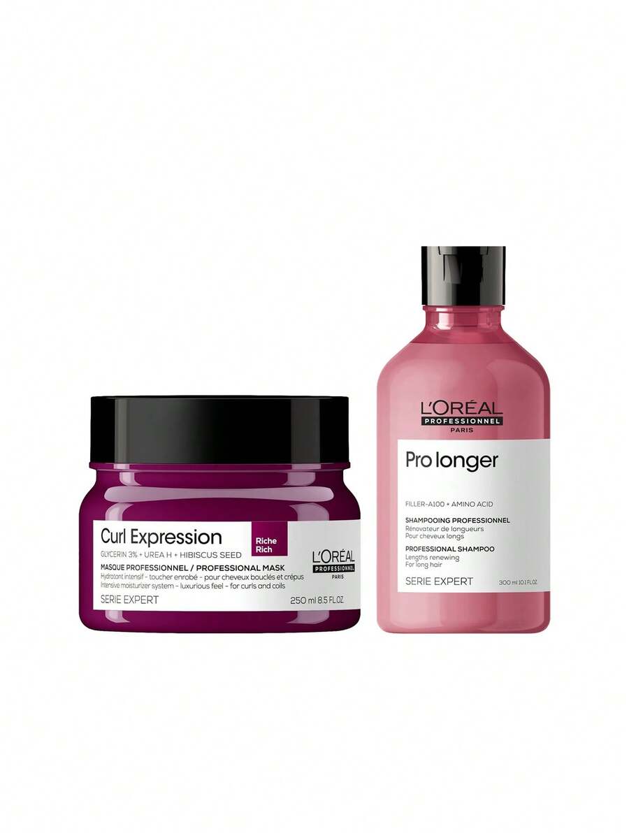 L'Oréal Professionnel [Bundle] Serie Expert Pro Longer Shampoo 300 Ml + Curl Expression Intensive Moisturizer Rich Mask 250 Ml - EXPERT SERIES - View 1