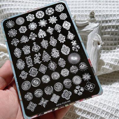 Khuôn dập móng nghệ thuật cỡ lớn có thể tái sử dụng, họa tiết hoa văn cửa sổ kiểu Châu Âu, thích hợp để trang trí móng, tạo hình cửa sổ kính màu.