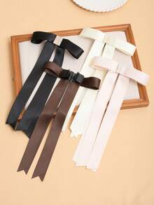 1个女士新款磁性蝴蝶结发夹，可拆卸发饰，甜美可爱风格，适合半扎发、日常休闲、购物、派对、约会等场合，夏季沙滩抓夹度假发夹 - 彩色 - 查看 7