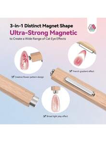 Bộ dụng cụ tạo hiệu ứng mắt mèo 3 trong 1 SAVILAND với nam châm hút Neodymium N35 mạnh mẽ, que hút hai đầu cho nhiều hiệu ứng mắt mèo khác nhau, dụng cụ làm móng chuyên nghiệp tại nhà và salon. - Bạc - Xem 5