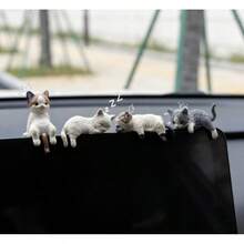 Cute Cat Car Dashboard Decor - Adorable Lying Down Cat Figurine, Creative  Display Ornament For Interior Decoration - Lazy Cat Kitten (4-pack) [Free Residue-free Adhesive] - View 1